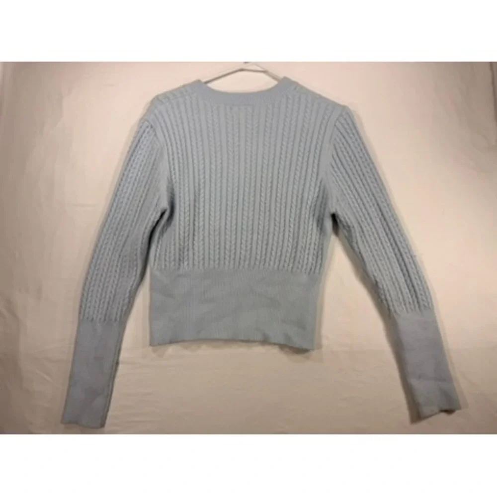 Arden B Cable Knit Sweater Womens‎ XL Light Blue Excellent Long Sleeve Crewneck